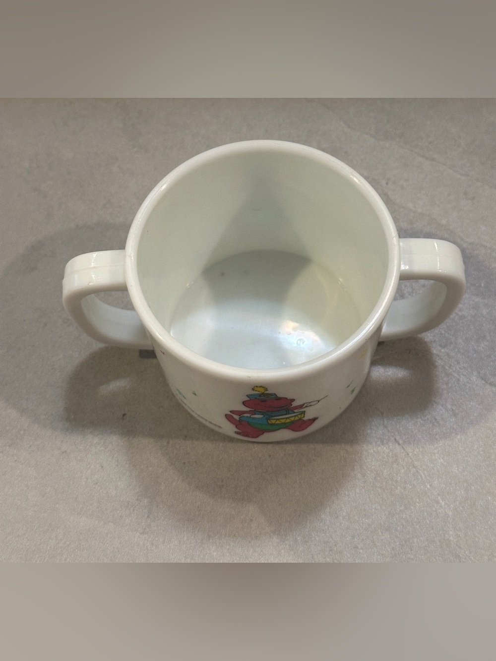 Vintage Barney the Purple Dinosaur Double Handle Cup 1992 The Lyons Club - Picture 8 of 8